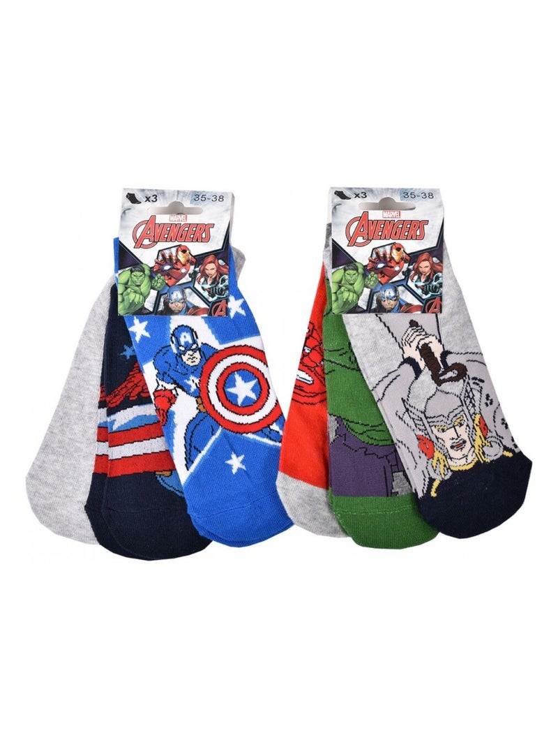 Chaussettes Pack Garçon AVENGERS - Pack de 9 Gris Rouge Bleu - Kiabi