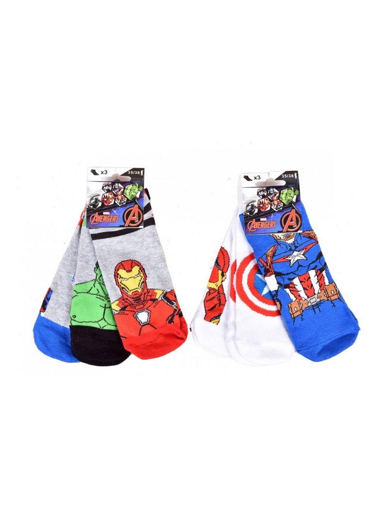 Chaussettes Pack Garçon AVENGERS - Pack de 9 Gris Rouge Bleu - Kiabi
