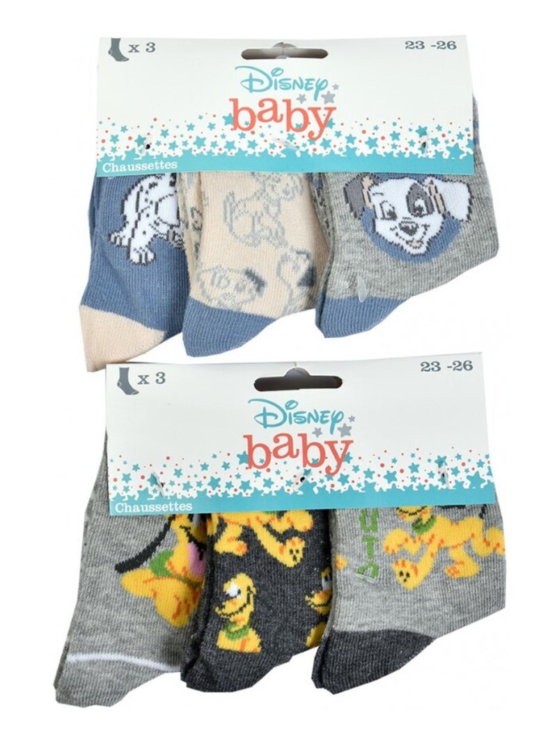Chaussettes Pack Garçon DISNEY CLASSIC - Pack de 6 Gris Gris anthracite Blanc - Kiabi