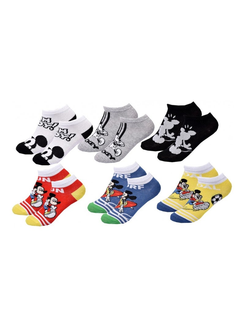 Chaussettes Pack Garçon DISNEY MICKEY MOUSE - Pack de 6 Blanc Multicolore Gris - Kiabi