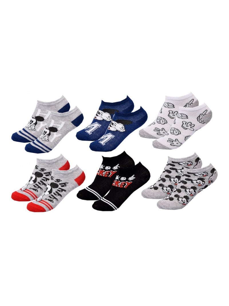 Chaussettes Pack Garçon DISNEY MICKEY MOUSE - Pack de 6 Gris Multicolore Blanc - Kiabi
