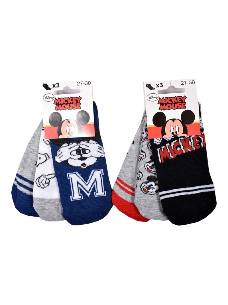 Chaussettes Pack Garçon DISNEY MICKEY MOUSE - Pack de 6 Gris Multicolore Blanc - Kiabi