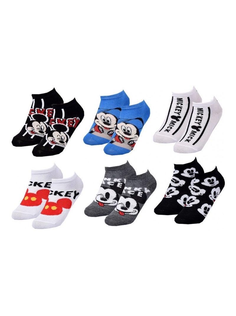 Chaussettes Pack Garçon DISNEY MICKEY MOUSE - Pack de 6 Noir Gris Blanc Bleu - Kiabi