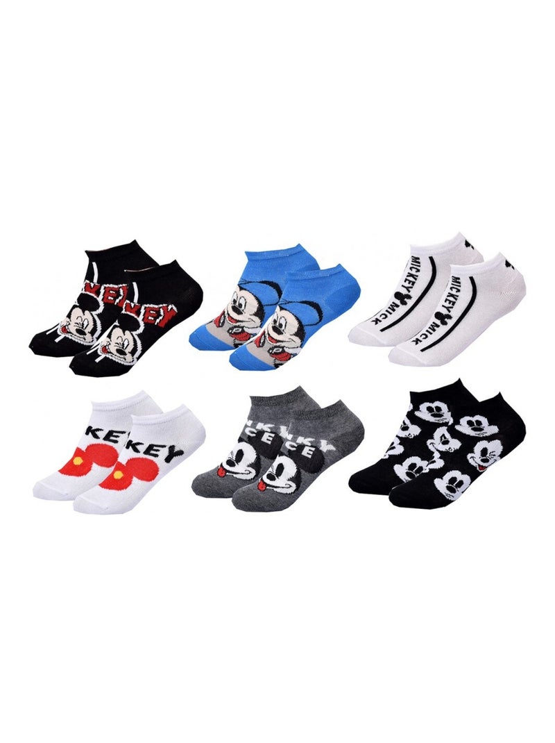 Chaussettes Pack Garçon DISNEY MICKEY MOUSE - Pack de 6 Noir Gris Blanc Bleu - Kiabi