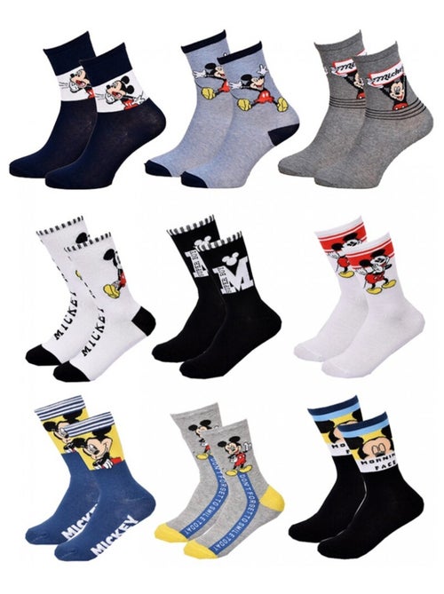 Chaussettes Pack Garçon DISNEY MICKEY MOUSE - Pack de 9 - Kiabi
