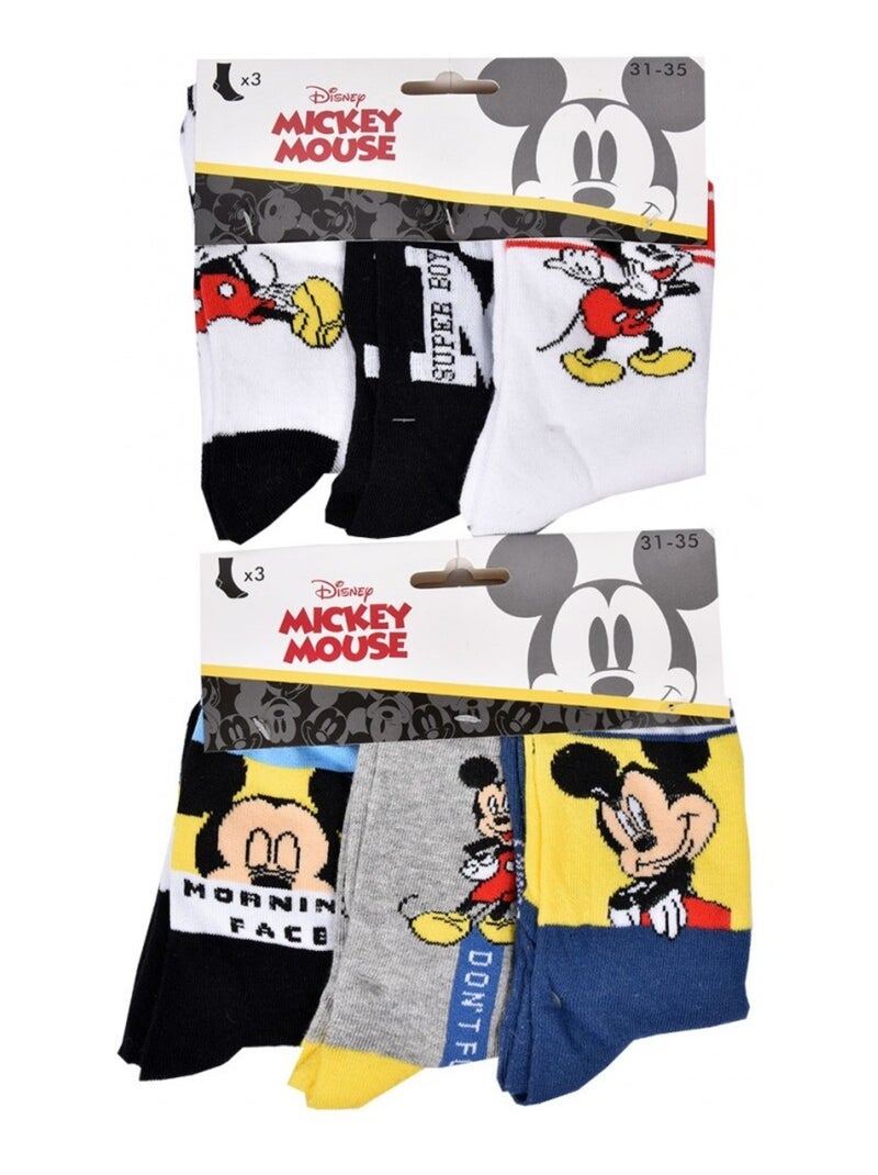 Chaussettes Pack Garçon DISNEY MICKEY MOUSE - Pack de 9 Noir Multicolore Blanc - Kiabi
