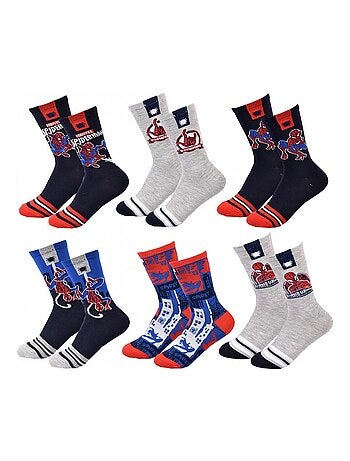 Chaussettes Pack Garçon DISNEY SPIDERMAN - Pack de 6