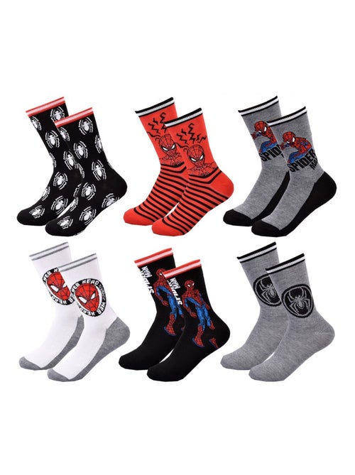 Chaussettes Pack Garçon DISNEY SPIDERMAN - Pack de 6 - Kiabi