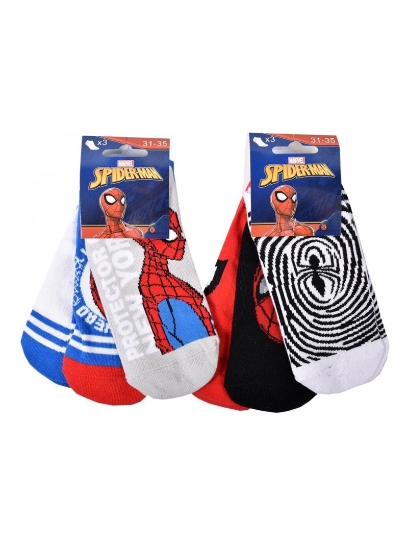 Chaussettes Pack Garçon DISNEY SPIDERMAN - Pack de 9 Noir Multicolore Bleu - Kiabi