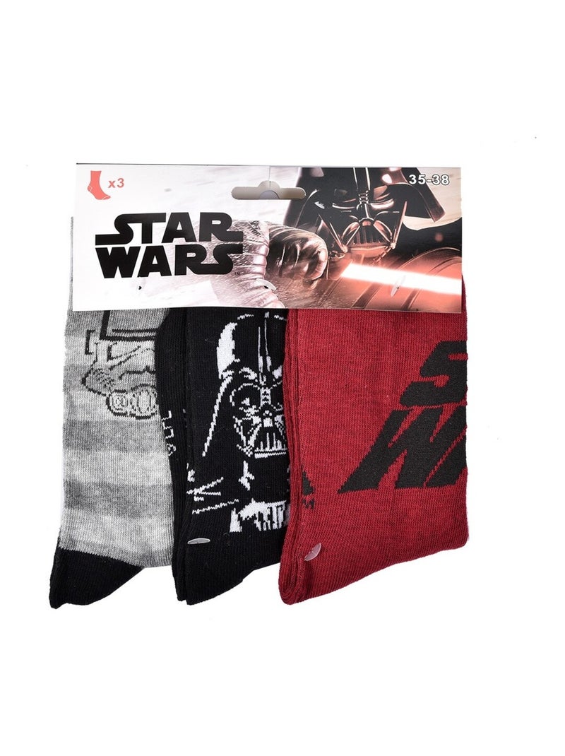 Chaussettes Pack Garçon DISNEY STAR WARS Pack de 9 Paires Gris Bordeaux Noir - Kiabi