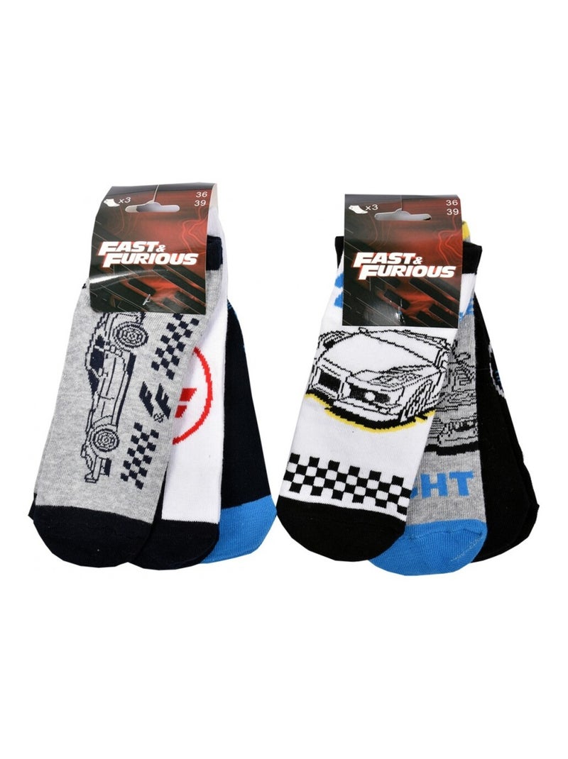 Chaussettes Pack Garçon FAST AND FURIOUS - Pack de 6 Bleu Bleu marine Gris - Kiabi