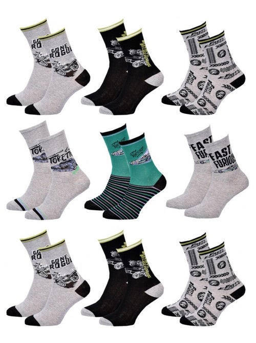 Chaussettes Pack Garçon FAST AND FURIOUS - Pack de 9 - Kiabi