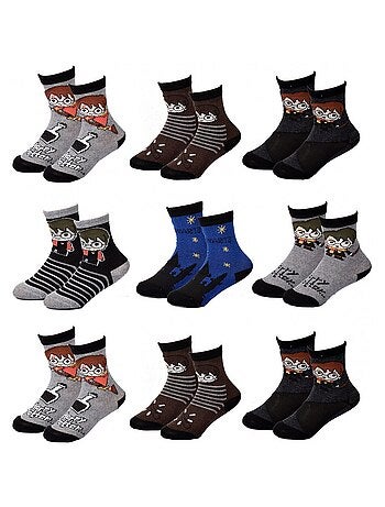 Chaussettes Pack Garçon HARRY POTTER - Pack de 9