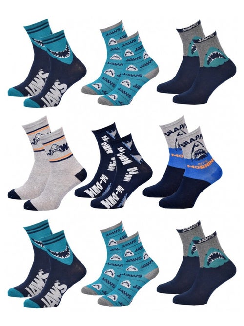 Chaussettes Pack Garçon JAWS - Pack de 9 - Kiabi