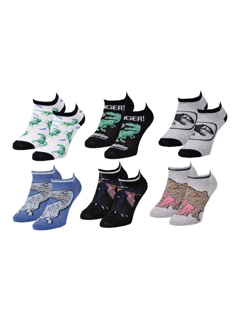 Chaussettes Pack Garçon JURASSIC WORLD - Pack de 6 Blanc Noir Gris - Kiabi