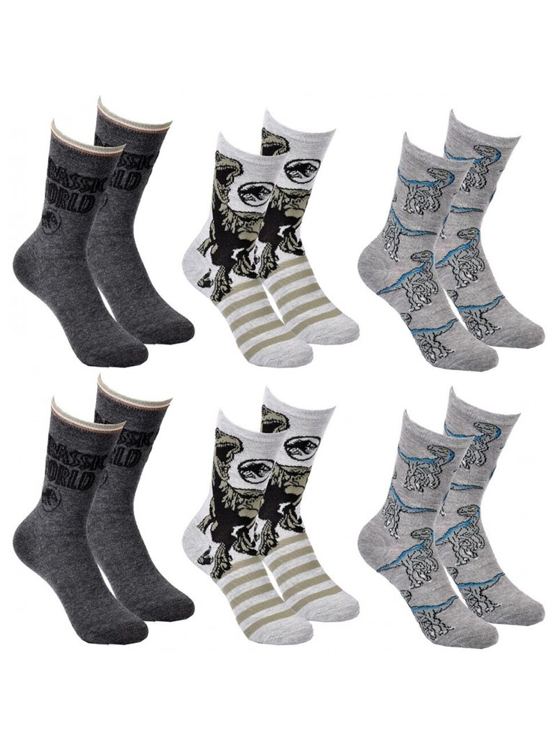 Chaussettes Pack Garçon JURASSIC WORLD - Pack de 6 Gris Multicolore Gris - Kiabi