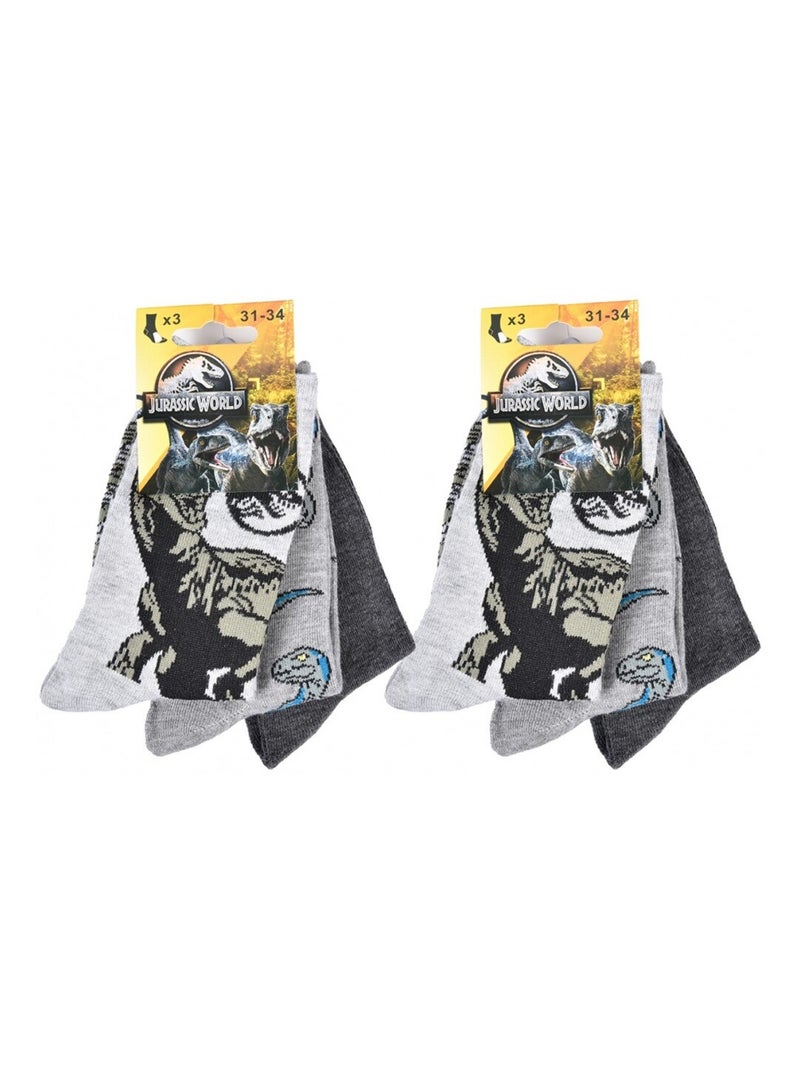 Chaussettes Pack Garçon JURASSIC WORLD - Pack de 6 Gris Multicolore Gris - Kiabi