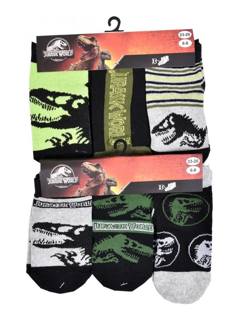Chaussettes Pack Garçon JURASSIC WORLD - Pack de 9 Bleu Gris clair Gris - Kiabi