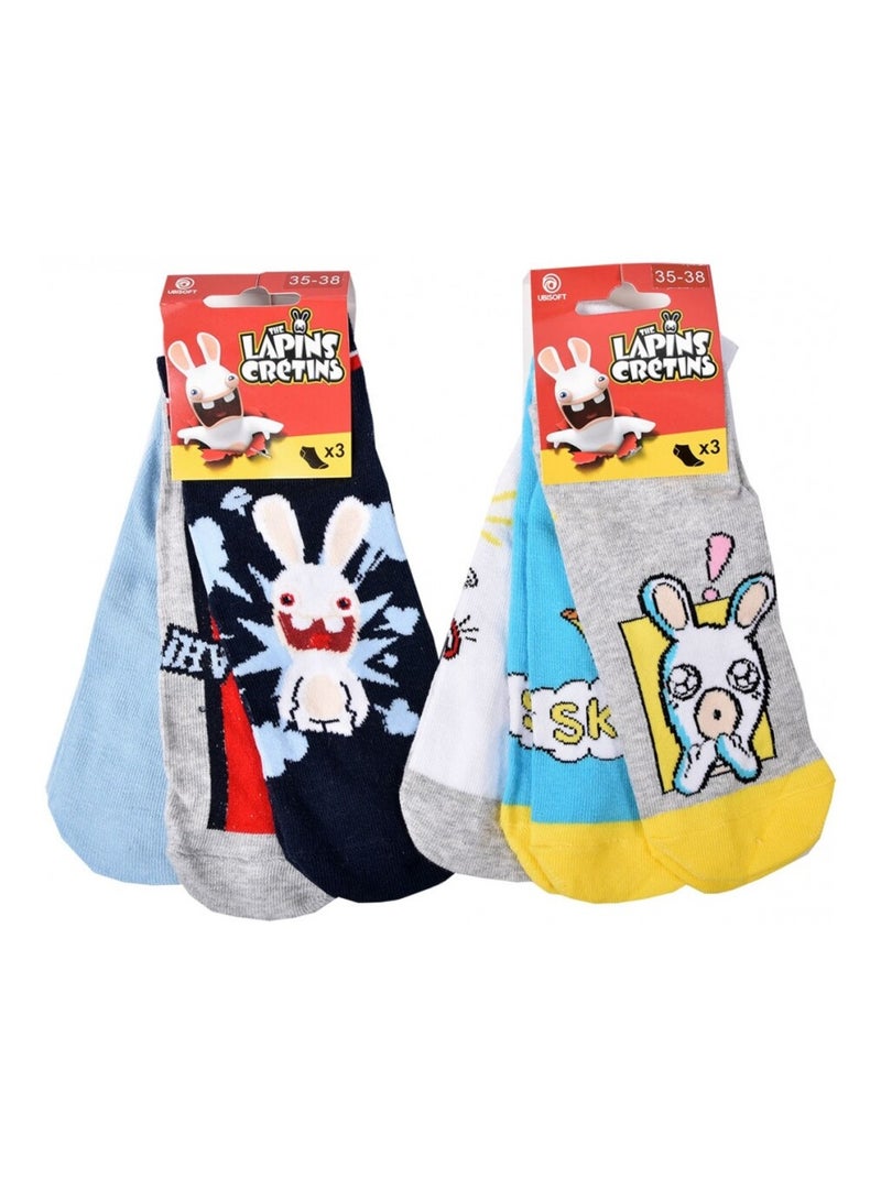 Chaussettes Pack Garçon LAPINS CRETINS - Pack de 6 Gris Bleu marine Bleu - Kiabi