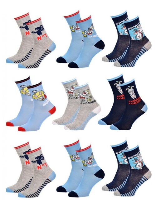 Chaussettes Pack Garçon LAPINS CRETINS - Pack de 9 - Kiabi