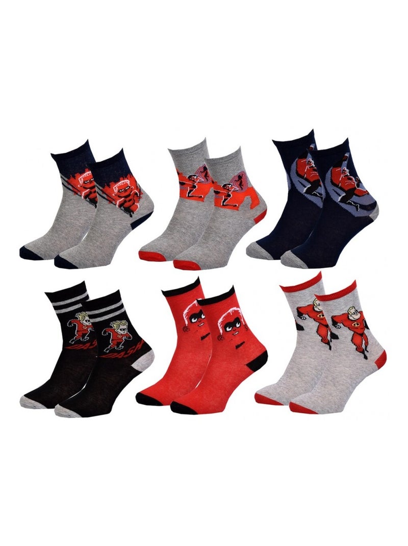 Chaussettes Pack Garçon LES INDESTRUCTIBLES - Pack de 6 Noir Rouge Gris - Kiabi