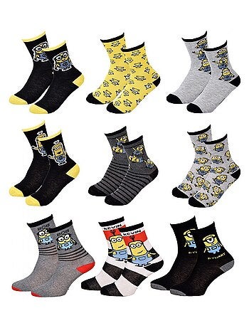Chaussettes Pack Garçon LES MINIONS - Pack de 9
