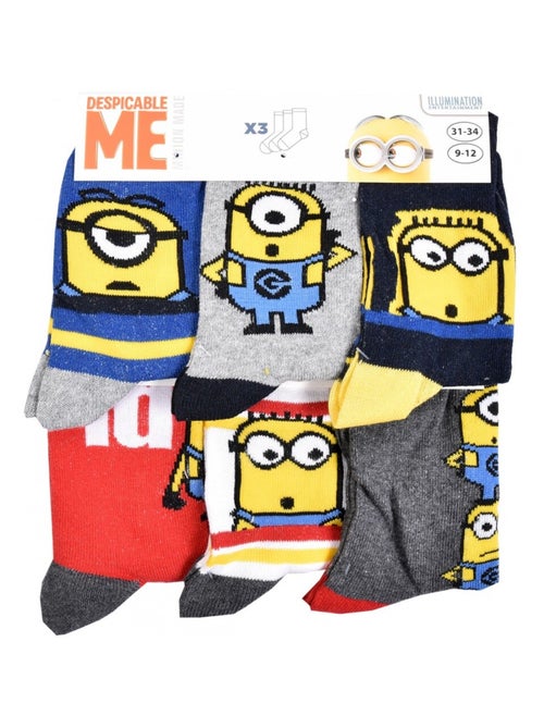 Chaussettes Pack Garçon LES MINIONS - Pack de 9 - Kiabi