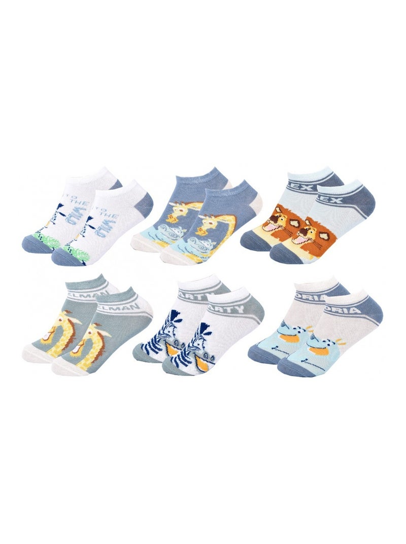 Chaussettes Pack Garçon MADAGASCAR - Pack de 6 Gris Bleu ciel Blanc - Kiabi