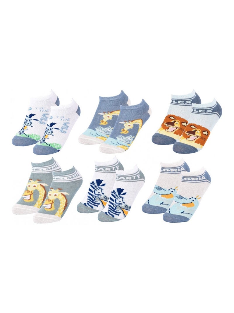Chaussettes Pack Garçon MADAGASCAR - Pack de 6 Gris Bleu ciel Blanc - Kiabi
