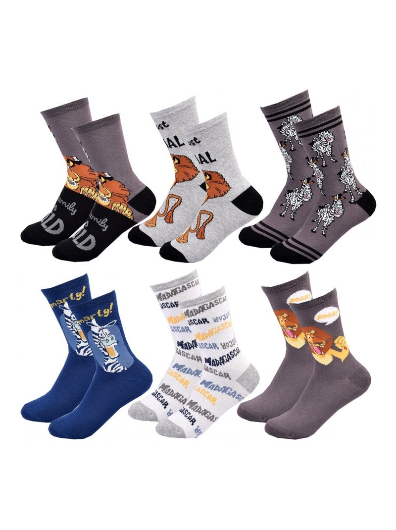 Chaussettes Pack Garçon MADAGASCAR - Pack de 6 Gris Gris anthracite Noir - Kiabi