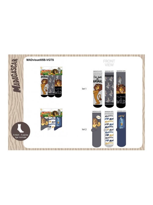 Chaussettes Pack Garçon MADAGASCAR - Pack de 6 - Kiabi
