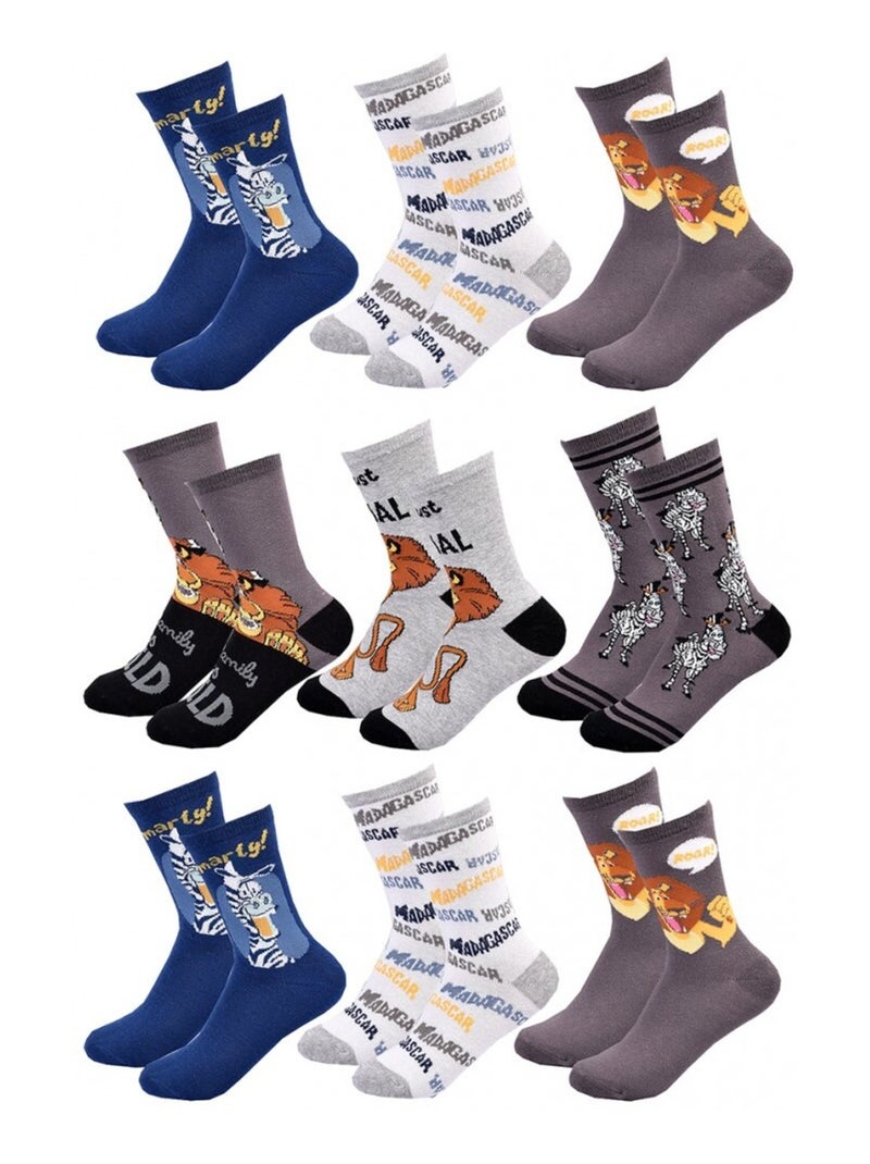 Chaussettes Pack Garçon MADAGASCAR - Pack de 9 Bleu Gris anthracite Noir - Kiabi