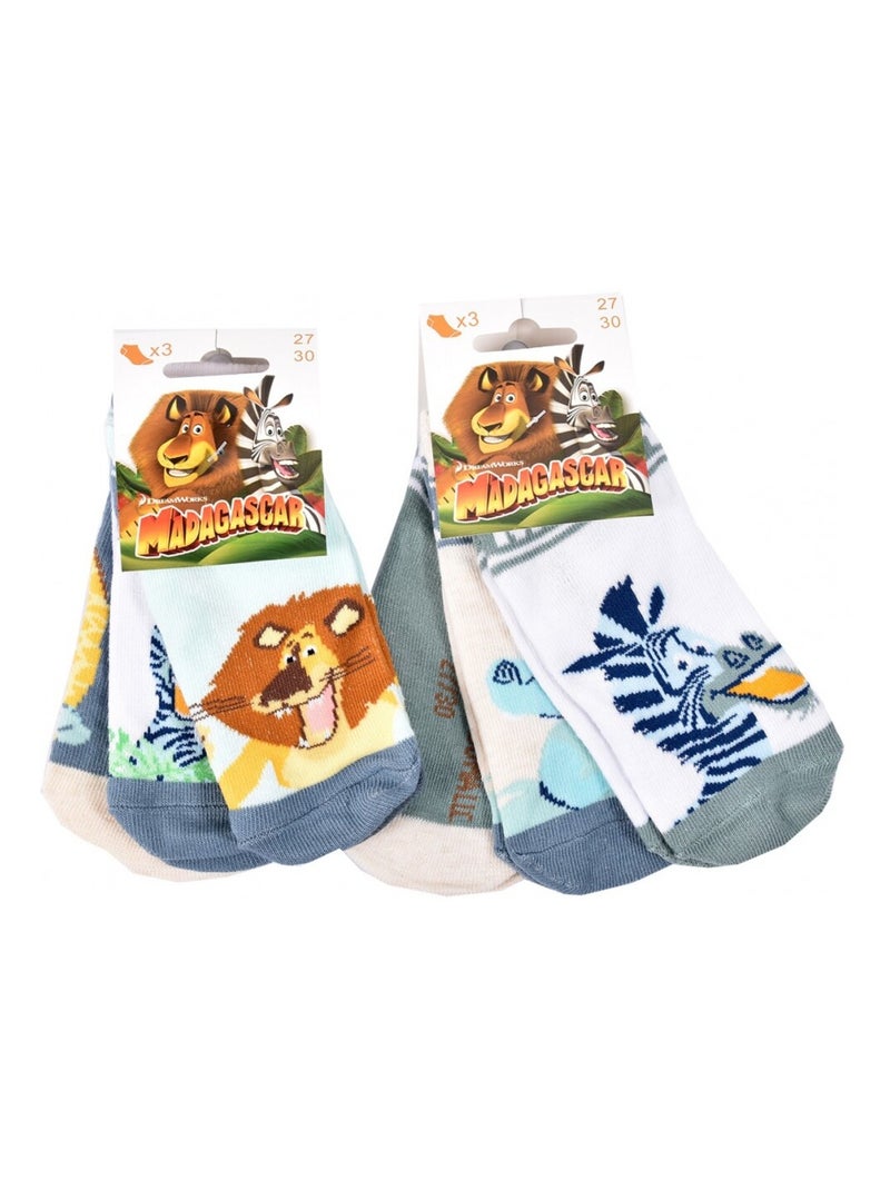 Chaussettes Pack Garçon MADAGASCAR - Pack de 9 Gris Bleu ciel Blanc - Kiabi