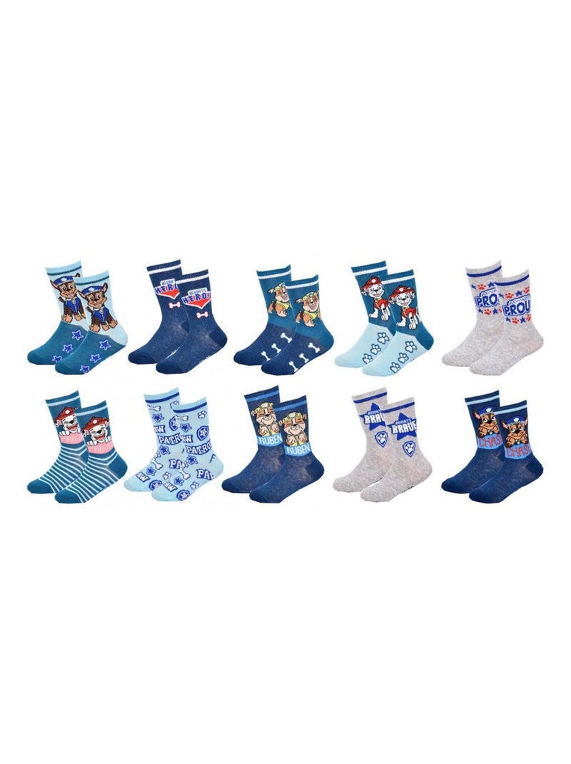 Chaussettes Pack Garçon PAT PATROUILLE - Pack de 10 Bleu Bleu marine Gris - Kiabi