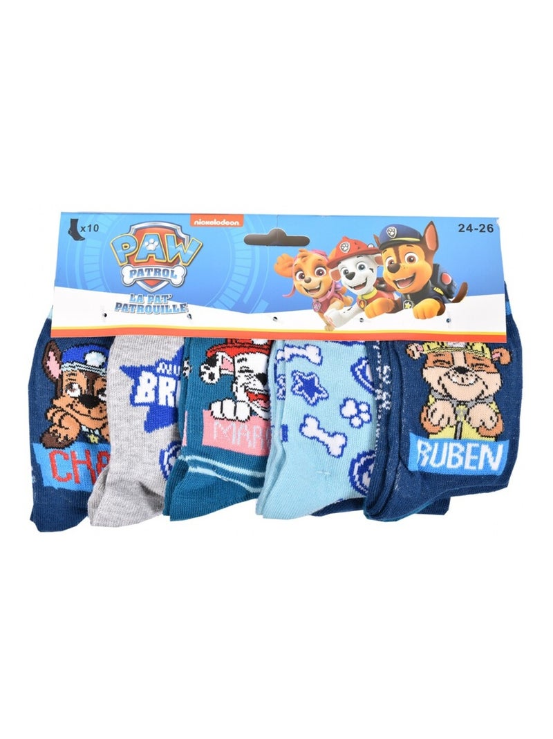 Chaussettes Pack Garçon PAT PATROUILLE - Pack de 10 Bleu Bleu marine Gris - Kiabi