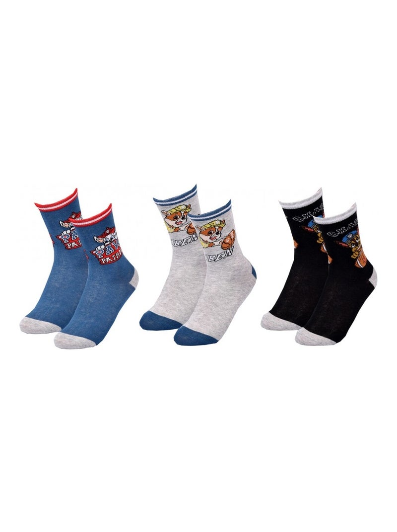 Chaussettes Pack Garçon PAT PATROUILLE - Pack de 3 Bleu Noir Gris - Kiabi