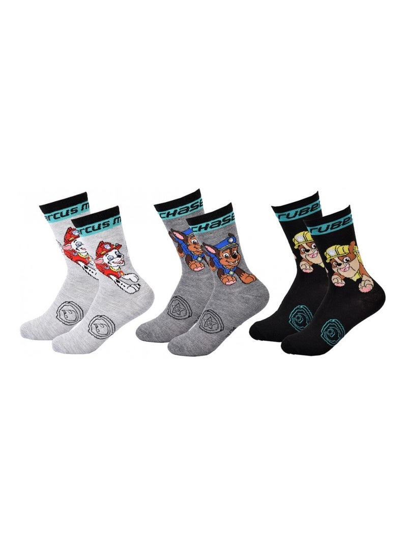 Chaussettes Pack Garçon PAT PATROUILLE - Pack de 3 Gris Gris anthracite Noir - Kiabi