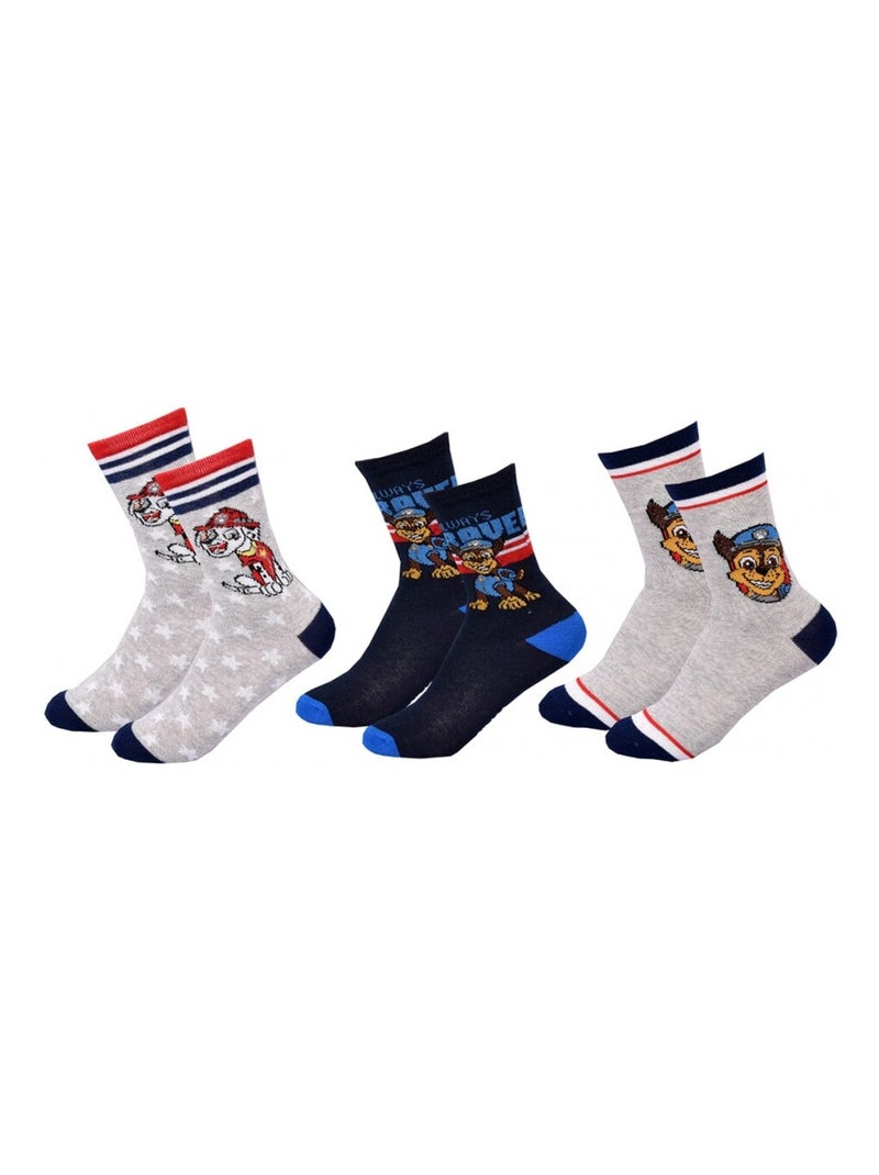 Chaussettes Pack Garçon PAT PATROUILLE - Pack de 3 Gris Multicolore Bleu - Kiabi
