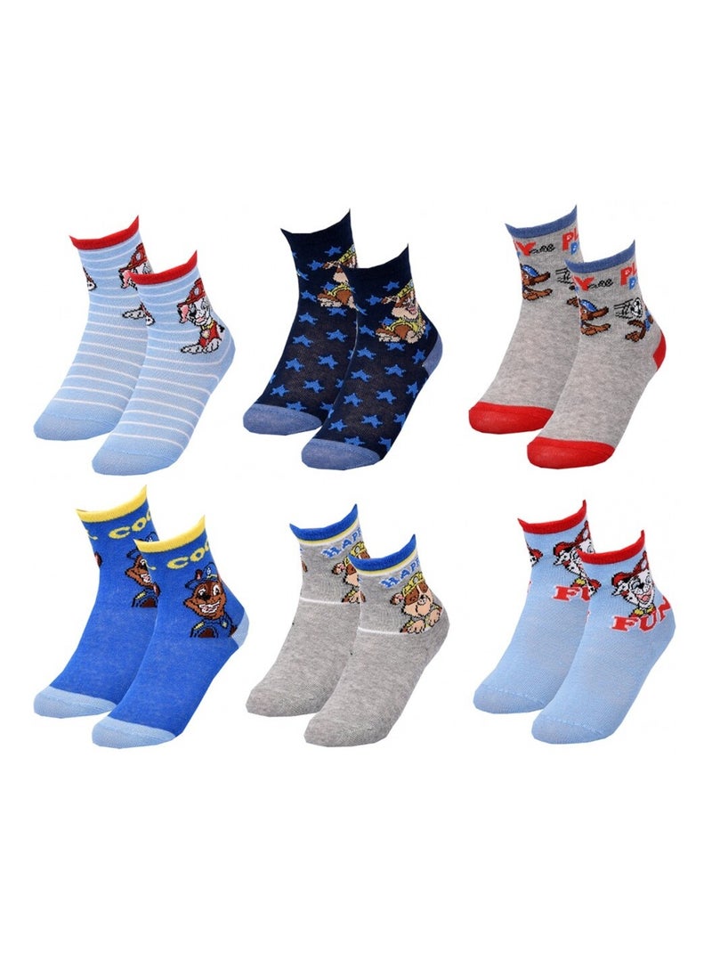 Chaussettes Pack Garçon PAT PATROUILLE - Pack de 6 Bleu Bleu marine Gris - Kiabi