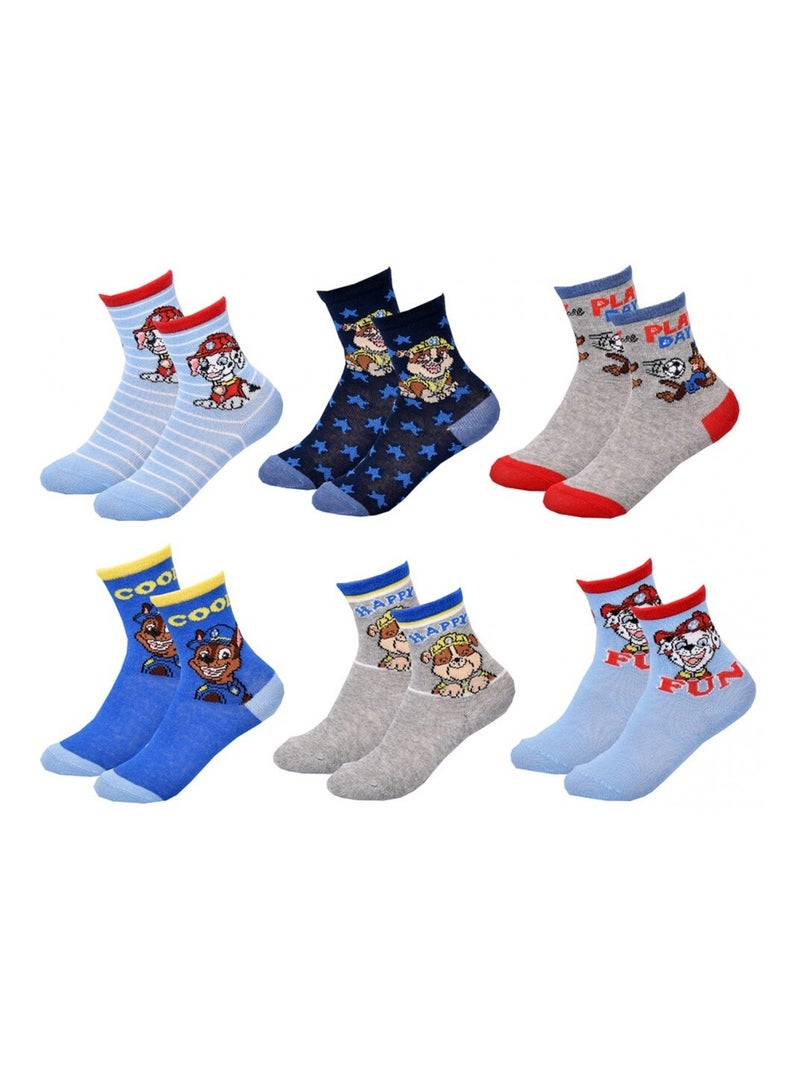 Chaussettes Pack Garçon PAT PATROUILLE - Pack de 6 Bleu Bleu marine Gris - Kiabi