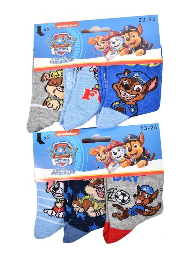 Chaussettes Pack Garçon PAT PATROUILLE - Pack de 6 Bleu Bleu marine Gris - Kiabi
