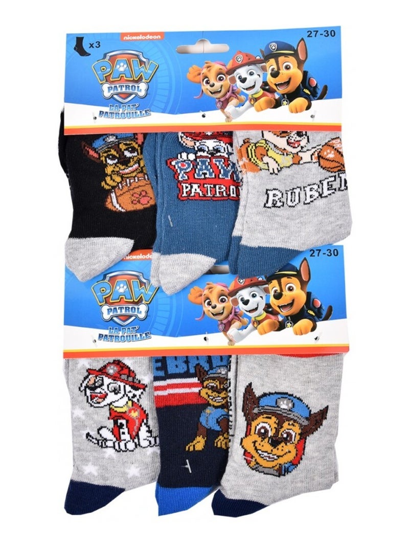 Chaussettes Pack Garçon PAT PATROUILLE - Pack de 6 Gris Bleu ciel Noir - Kiabi