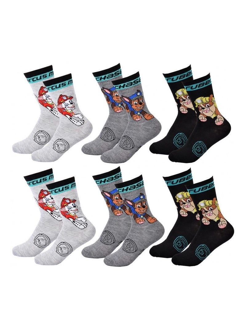 Chaussettes Pack Garçon PAT PATROUILLE - Pack de 6 Gris Gris anthracite Noir - Kiabi