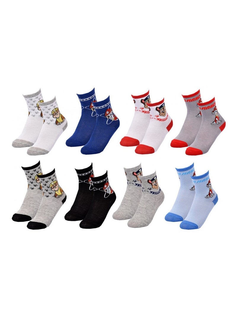 Chaussettes Pack Garçon PAT PATROUILLE - Pack de 8 Blanc Bleu ciel Noir - Kiabi