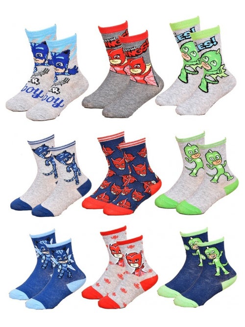 Chaussettes Pack Garçon PYJAMASQUE - Pack de 9 - Kiabi