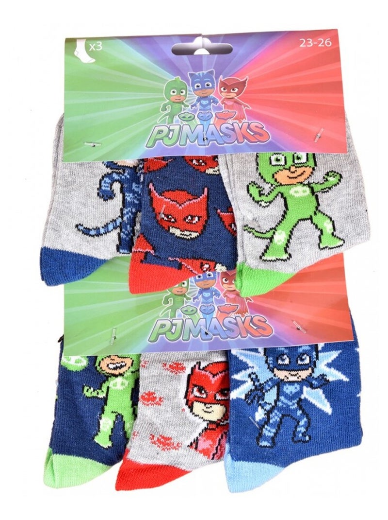 Chaussettes Pack Garçon PYJAMASQUE - Pack de 9 Bleu Gris clair Blanc - Kiabi