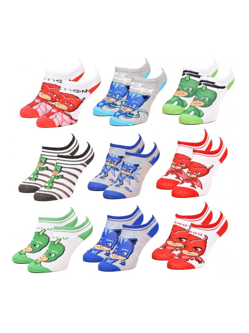 Chaussettes Pack Garçon PYJAMASQUE - Pack de 9 Gris Rouge Blanc - Kiabi