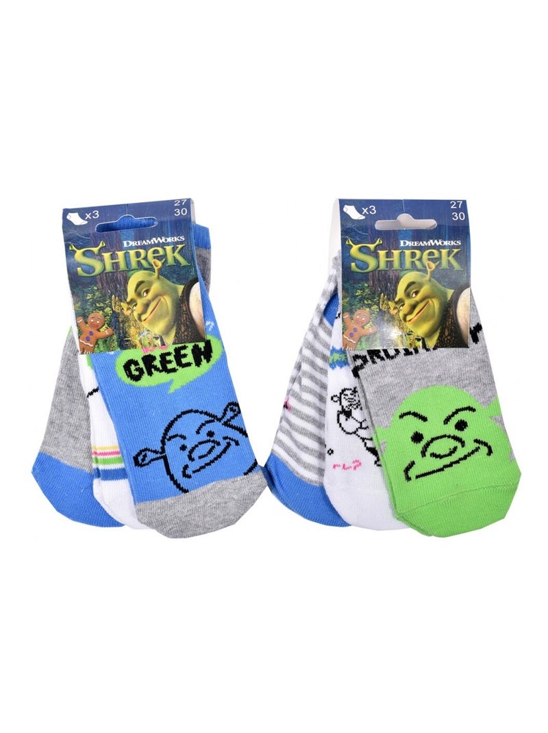 Chaussettes Pack Garçon SHREK - Pack de 6 Bleu Blanc Gris - Kiabi