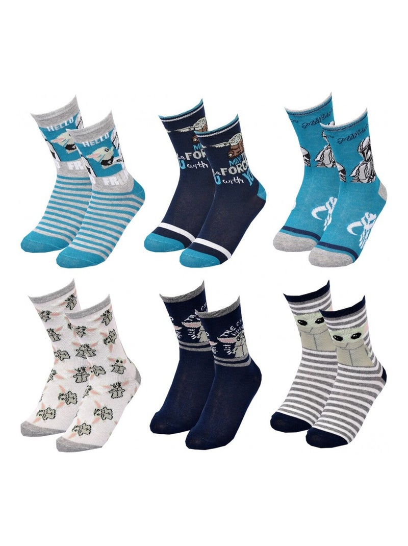 Chaussettes Pack Garçon STAR WARS - Pack de 6 Bleu Gris clair Bleu - Kiabi