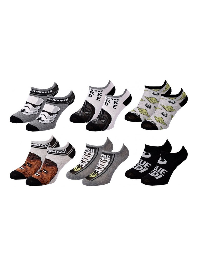 Chaussettes Pack Garçon STAR WARS - Pack de 6 Gris Blanc Noir - Kiabi